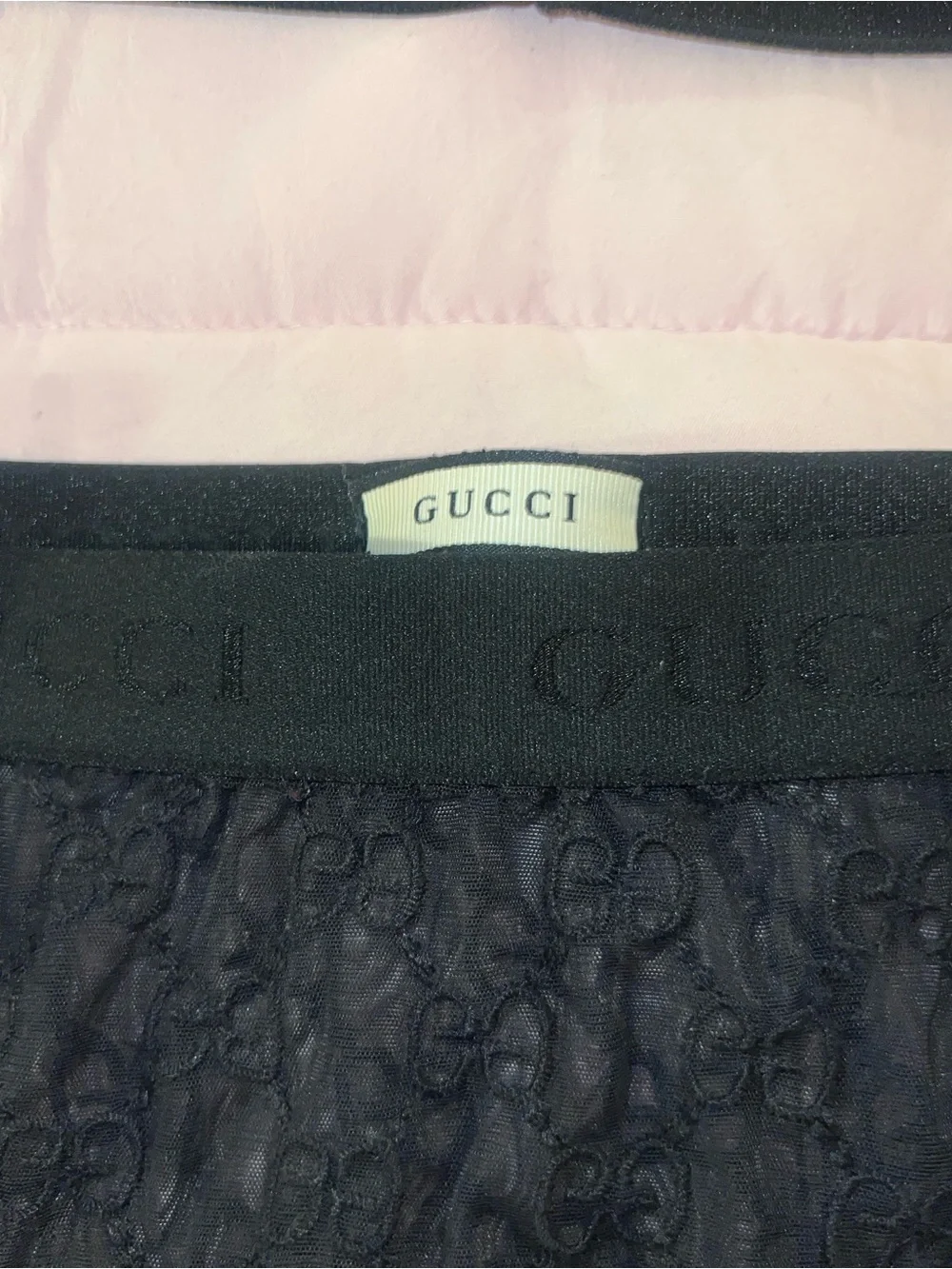 Gucci Black GG Lace Bralette and Brief Lingerie Set Authentic